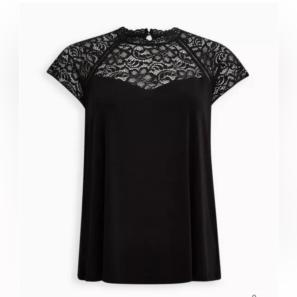 Torrid Black Lace Trim Top